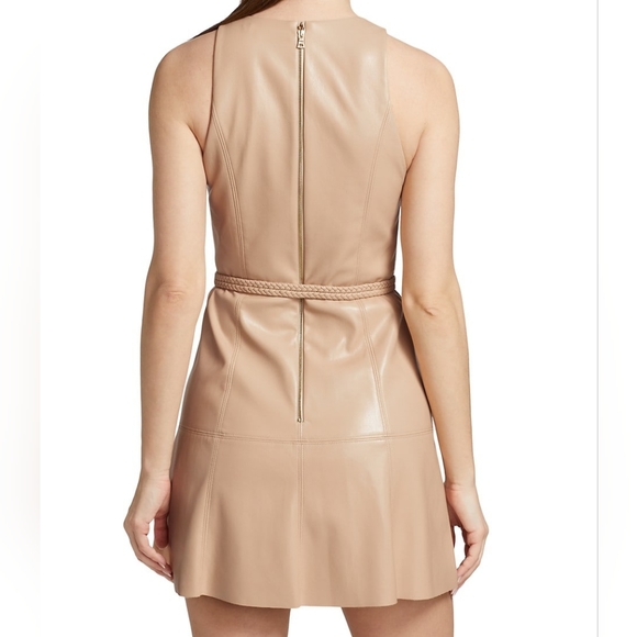 NWT Alice + Olivia Leandra Vegan Leather Minidress - Picture 5 of 7